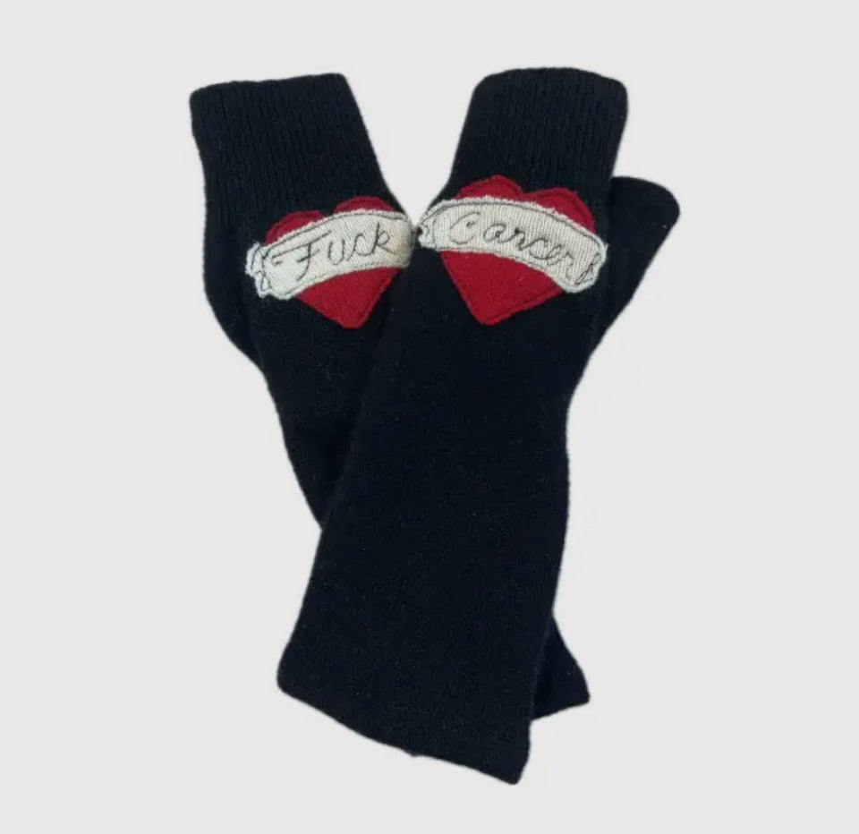 Cashmere F*ck Cancer Fingerless gloves